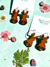 Load image into Gallery viewer, Garden Party Folk Bunny Hoops
